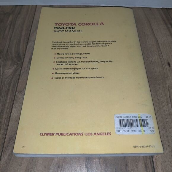 Clymer Toyota Corolla Repair Shop manual Book 1968-1981 - Picture 6 of 8